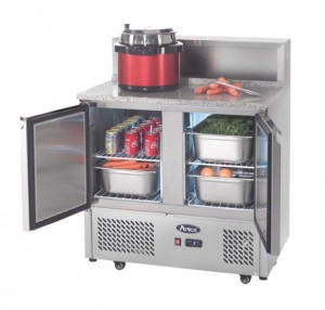 Meuble à pizza en marbre avec toit inox - Devis sur Techni-Contact.com - 1