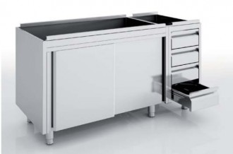 Meuble avec portes et tiroirs en inox - Devis sur Techni-Contact.com - 1