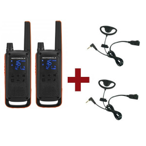 Motorola Talkabout T82 + Kit Earloop x 2 -Talkie Walkie sans Licence - Devis sur Techni-Contact.com - 1