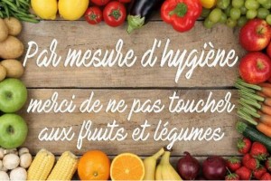 Pancarte ne pas toucher aux fruits et légumes - Devis sur Techni-Contact.com - 1