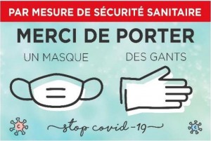Pancarte port du masque et de gants COVID - Devis sur Techni-Contact.com - 1