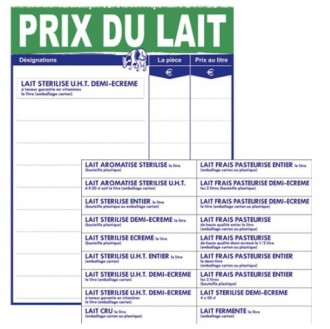 Pancarte prix du lait - Devis sur Techni-Contact.com - 1