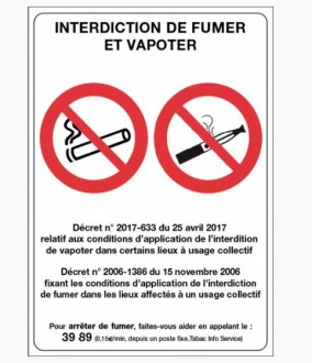 Panneau d'affichage « Interdiction de fumer et vapoter » - Devis sur Techni-Contact.com - 1