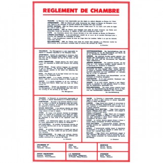 Panneau d'affichage règlement pour hôtel - Devis sur Techni-Contact.com - 1