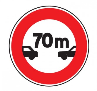 Panneau de signalisation d'un intervalle minimal 70m B17 - Devis sur Techni-Contact.com - 1