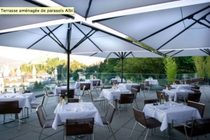 Parasols pour terrasse avec support aluminium