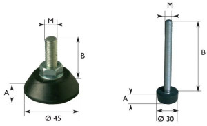 Pied antivibratoire antidérapant - Devis sur Techni-Contact.com - 5