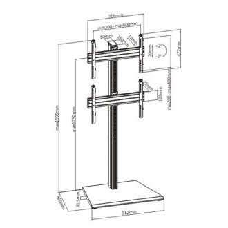 Pied TV pour 2 écrans TV LCD LED 40