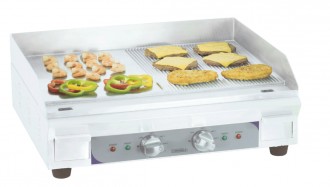 Plaque à snacker acier lisse et rainurée 3600 W - Devis sur Techni-Contact.com - 1