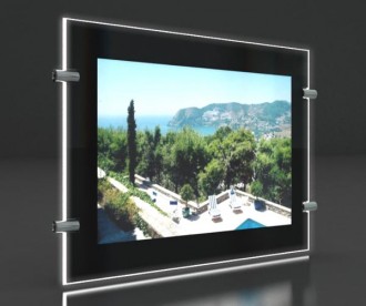 Porte affiche led châssis noir laqué - Devis sur Techni-Contact.com - 1