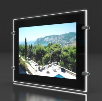 Porte affiche led châssis noir laqué - Devis sur Techni-Contact.com - 4