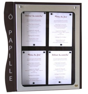 Porte menu mural pour extérieur 4 pages - Devis sur Techni-Contact.com - 1