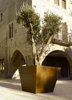 Pot en corten carré