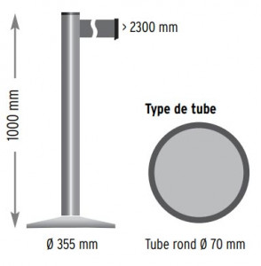 Poteau de guidage à sangle déroulante - Devis sur Techni-Contact.com - 4