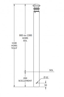 Potelet acier anti stationnement 90 cm Ht - Devis sur Techni-Contact.com - 4