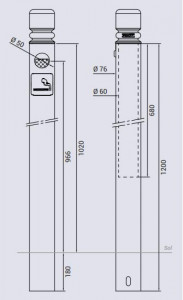 Potelet cendrier en acier - Devis sur Techni-Contact.com - 3