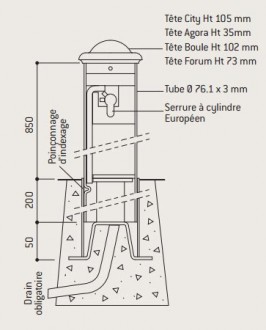 Potelet de ville amovible avec serrure - Devis sur Techni-Contact.com - 6