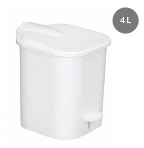 POUBELLE PEDALE CARREE 4L BLANC - Devis sur Techni-Contact.com - 1