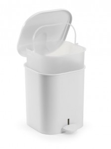 POUBELLE PEDALE CARREE 4L BLANC - Devis sur Techni-Contact.com - 2