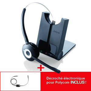 Pour poste Polycom : Jabra Pro 920 + cordon électronique décroché à distance - Casque Téléphone sans Fil - Devis sur Techni-Contact.com - 1