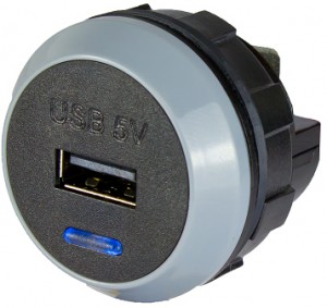 Prise USB ronde à encastrer ou à plaquer