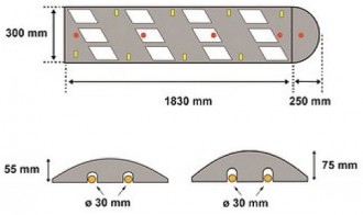 Ralentisseur monobloc en caoutchouc - Devis sur Techni-Contact.com - 2