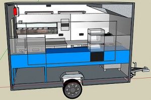 Remorque food truck personnalisable pour pizzeria, rôtisserie, friterie - Devis sur Techni-Contact.com - 1