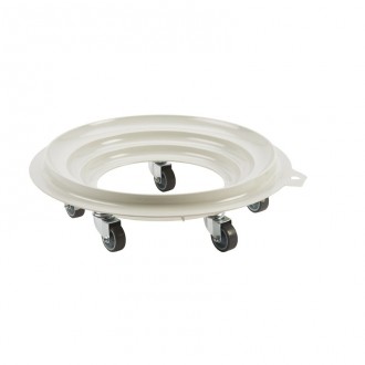 Socle rouleur rond 5 roues a chape acier gris - Devis sur Techni-Contact.com - 1