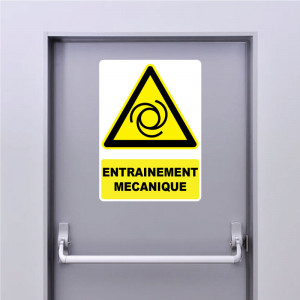 Sticker signalétique Entrainement Mécanique - Devis sur Techni-Contact.com - 1