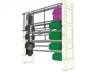 Stockeur rotatif vertical pour vêtements