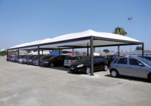 Structure abri pour parking véhicule en toile