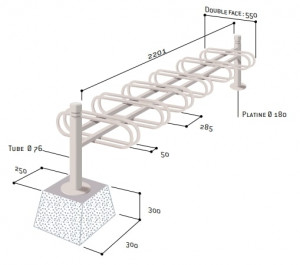 Support vélo 6 places double face - Devis sur Techni-Contact.com - 2