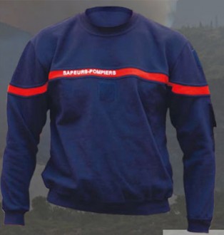 Sweat shirt col rond sapeurs pompiers