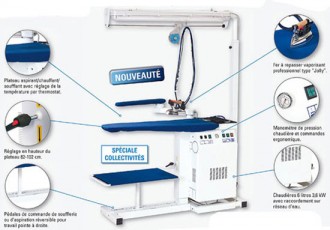 Table à repasser chauffante aspirante soufflante 5.8Kw - Devis sur Techni-Contact.com - 1