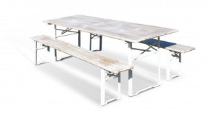 Table banc brasserie blanc vieilli - Devis sur Techni-Contact.com - 1