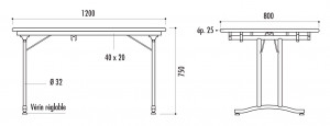 Table de collectivité pliante et empilable - Devis sur Techni-Contact.com - 2