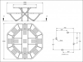 Table de pique nique Octogonale - Devis sur Techni-Contact.com - 2