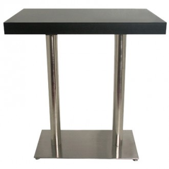 Table haute bois et inox - Devis sur Techni-Contact.com - 1