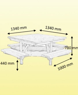 Table pique-nique bois 8 personnes