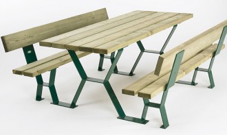 Table pique-nique bois avec dossier - Devis sur Techni-Contact.com - 1