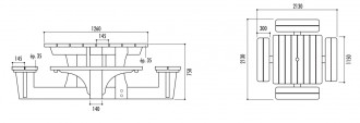 Table pique-nique carrée - Devis sur Techni-Contact.com - 2