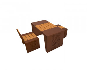 Table pique-nique corten et bois - Devis sur Techni-Contact.com - 3