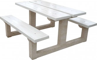 Table pique nique en béton blanc perle - Devis sur Techni-Contact.com - 1