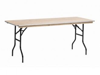 Table pliante en bois 120 et 180 cm