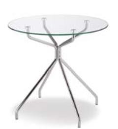 Table ronde plateau verre