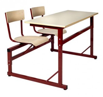 Table scolaire à siège attenant 2 places - Devis sur Techni-Contact.com - 1