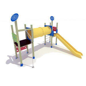 Plateforme de jeux en bois avec toboggan - Devis sur Techni-Contact.com - 1