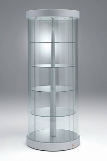 Vitrine commerce basse cylindrique