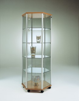 Vitrine d'exposition étroite en verre Hauteur 184,5 cm