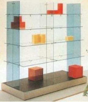 Vitrine de présentation en verre